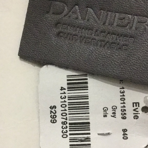 NWT Danier quality durable pebble leather grey tote work college travel bag - Picture 9 of 16